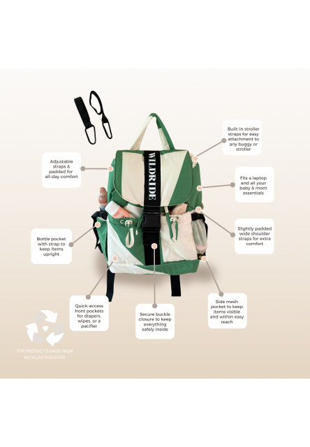 Prebaľovací batoh Green Graphic