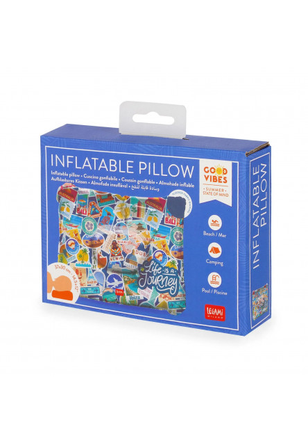 Nafukovací vankúš Legami Inflatable Pillow - Travel - Stickers