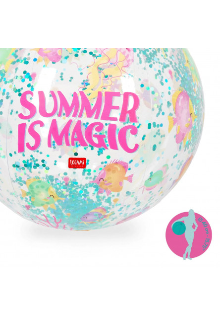 Nafukovacia lopta Legami Glitter Beach Ball - Inflatable Beach Ball - Summer Is Magic