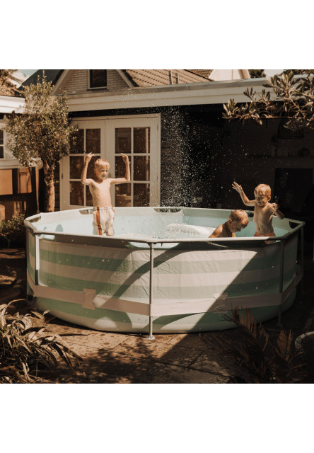 Kulatý bazén s konstrukcí Essence Luxe Old Green Stripe 305×76