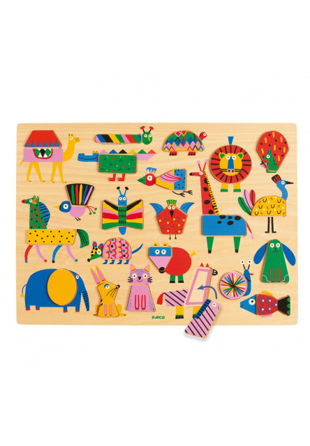 Dřevěné vkládací puzzle Puzzlo Geo