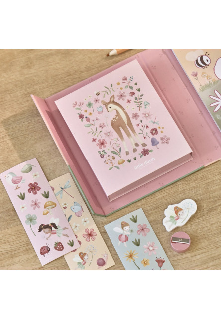 Omalovánky s pastelkami a samolepkami Rosa Fairy Garden