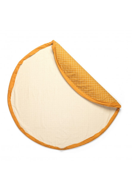 Noomad original Hrací deka a Vak na hračky organic Grid Mustard