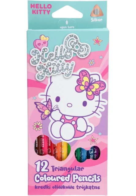 Tříhranné pastelky Hello Kitty Pastel Pink 12 ks