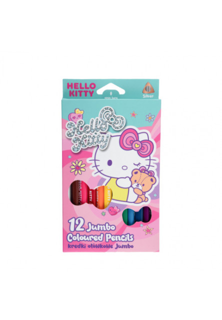 Tříhranné Jumbo pastelky Hello Kitty Pastel Pink 12 ks
