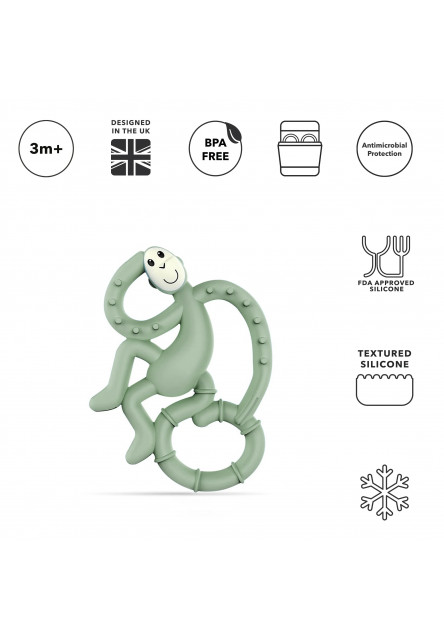 Mini monkey hryzátko s antimikrobiálnym povrchom biocote mint green