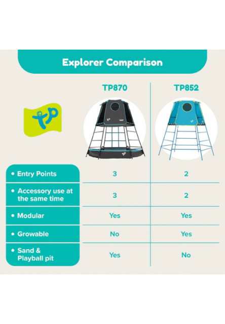 TP Explorer kovová prolézačka s plošinou a úkrytem