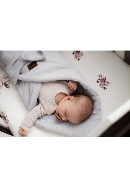 Mušelínová zavinovačka Sleepee Nature krémová s lístečky