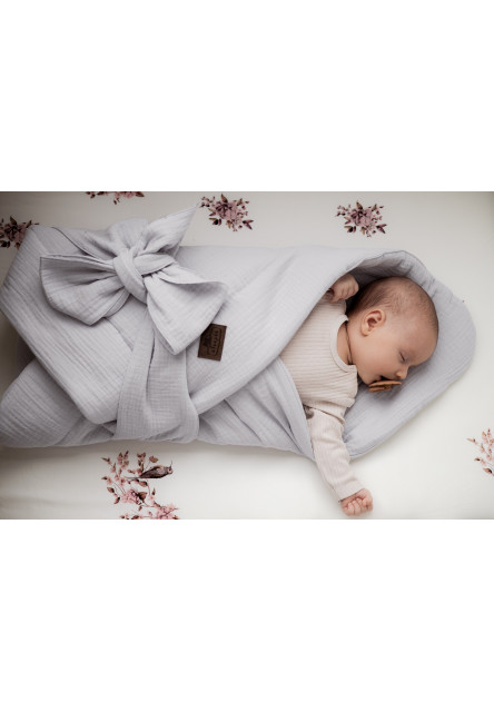 Mušelínová zavinovačka Sleepee Nature krémová s lístečky