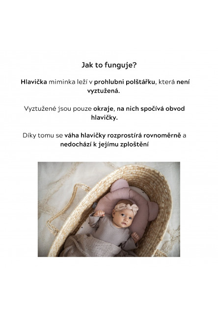 Mušelínový fixační polštář Sleepee Nature krémový