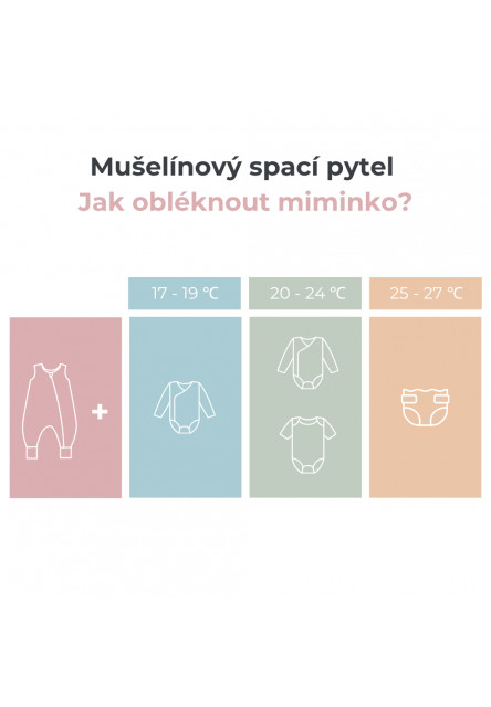 Mušelínový letní spací pytel s nohavicemi vel. S 1-2 roky Sleepee Love béžový se srdíčky