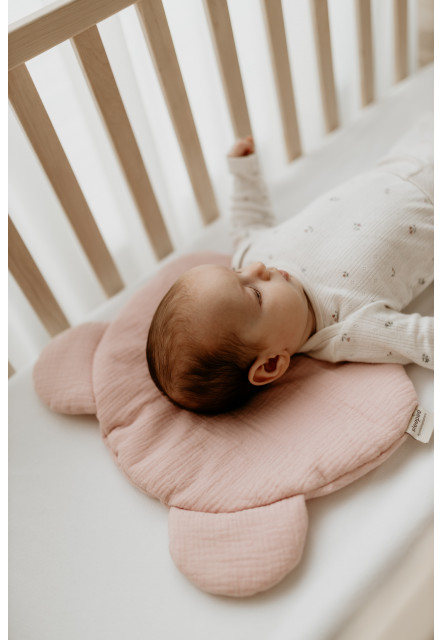 Mušelínový plochý polštář Teddy Bear Sleepee Nature krémový