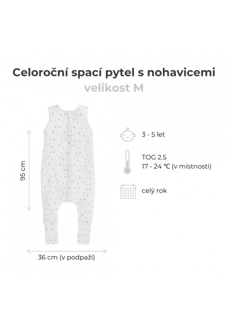Celoroční spací pytel s nohavicemi Sleepee Meadow M 3-5 let