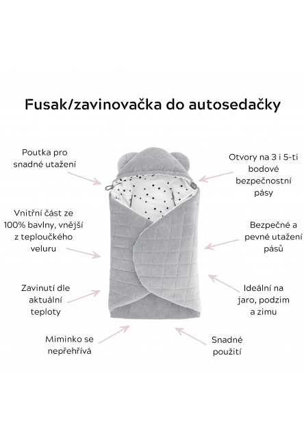 Fusak/zavinovačka/deka do autosedačky Sleepee Bamboo