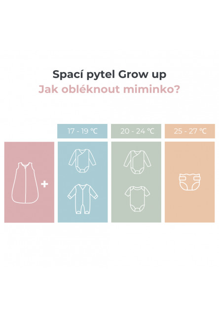 Spací pytel Sleepee Grow Up Bamboo rostoucí 0-24 měsíců
