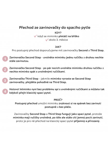 Zavinovačka Sleepee Second Step Swaddle s čepičkou zdarma Bamboo
