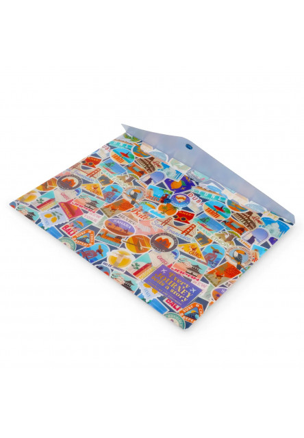 Dosky Legami Fold & Order - Document Folder - Travel - Stickers