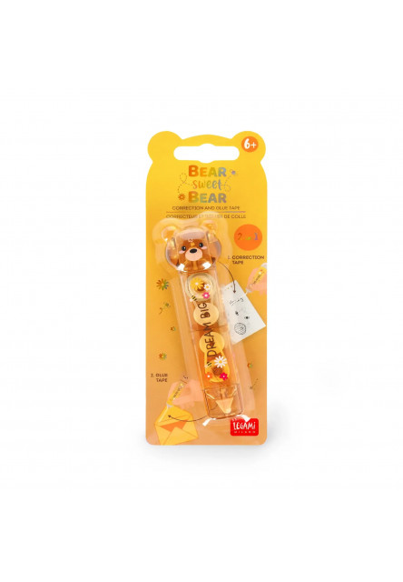 Korekčná a lepiaca páska Legami Bear Sweet Bear - Correction And Glue Tape - Teddy Bear
