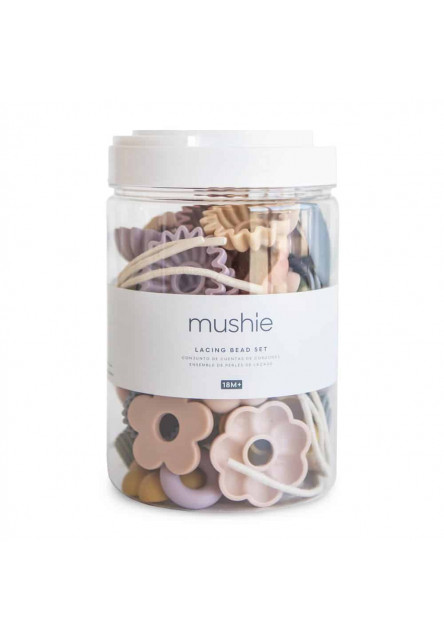 Mushie set hračiek na šnurovanie korálok