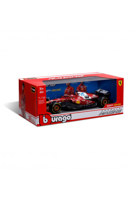 Bburago – RACE Formula F1 Ferrari SF-25 (2025) s helmou, #16 Charles Leclerc, 1:18