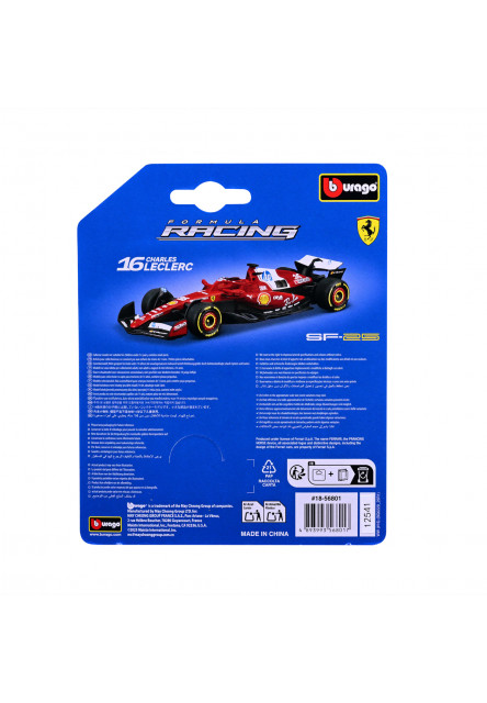 Bburago – FORMULA RACING Ferrari SF-25 (2025), #16 Charles Leclerc, blister, 1:64