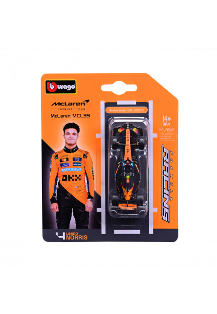 Bburago – FORMULA RACING McLaren Team MCL39 (2025), #4 Lando Norris, blister, 1:64