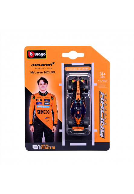 Bburago – FORMULA RACING McLaren Team MCL39 (2025), #81 Oscar Piastri, blister, 1:64