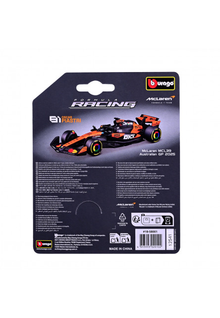Bburago – FORMULA RACING McLaren Team MCL39 (2025), #81 Oscar Piastri, blister, 1:64