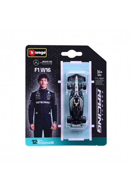 Bburago – FORMULA RACING Mercedes-AMG Petronas W16 (2025), #12 Kimi Antonelli, blister, 1:64
