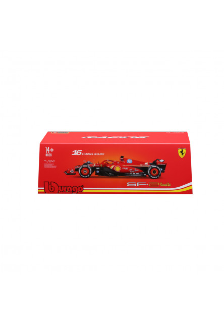 Bburago - RACE F1 v dekoratívnej krabičke, Ferrari SF-24 (2024), #16 Charles Leclerc, 1:24