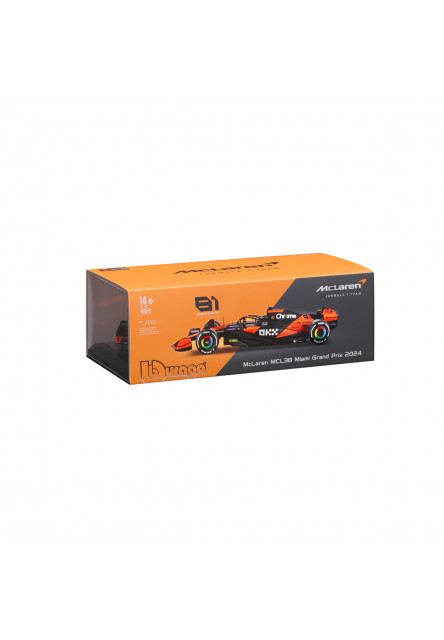Bburago - RACE Formula F1, McLaren F1 Team MCL38 (2024) #81 (Oscar Piastri) - Hard case, 1:24