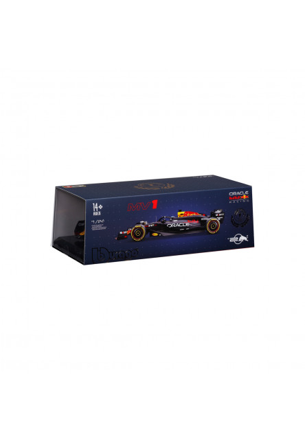 Bburago - RACE F1 v dekorativním boxu, Oracle Red Bull Racing RB20 (2024), #1 Max Verstappen, 1:24