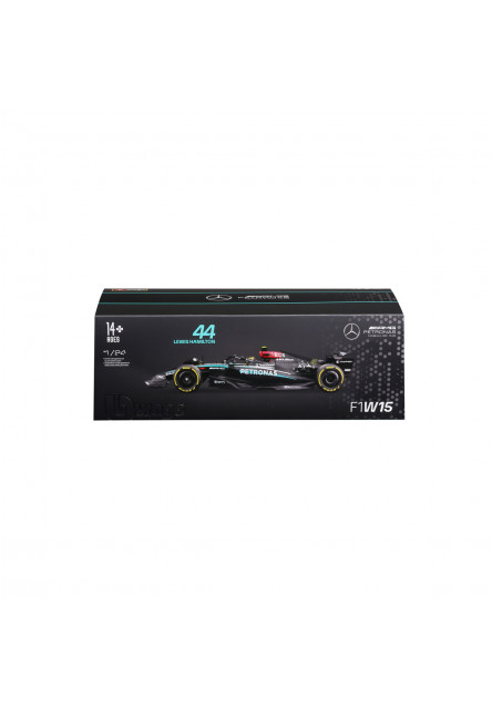 Bburago - RACE F1 v dekoratívnej krabičke, Mercedes-AMG Petronas W15 (2024) #44 Lewis Hamilton, 1:24