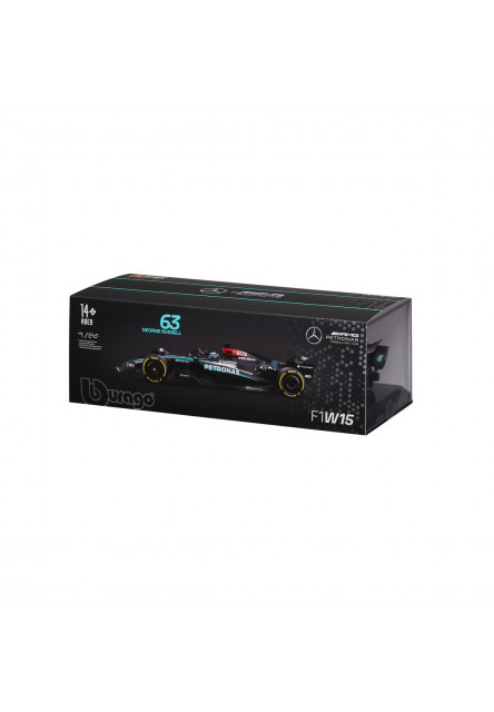 Bburago 1:24 RACE F1 v dekoratívnej krabičke, Mercedes-AMG Petronas W15 (2024), #63 George Russell