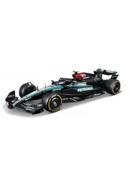 Bburago - RACE F1 s figúrkou jazdca, Mercedes-AMG Petronas W15 (2024), #44 Lewis Hamilton, 1:24