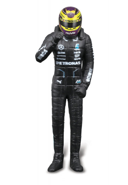 Bburago - RACE F1 s figúrkou jazdca, Mercedes-AMG Petronas W15 (2024), #44 Lewis Hamilton, 1:24