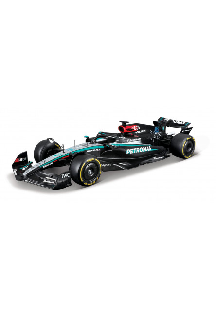 Bburago - RACE F1 s figúrkou jazdca, Mercedes-AMG Petronas W15 (2024), #63 George Russell, 1:24
