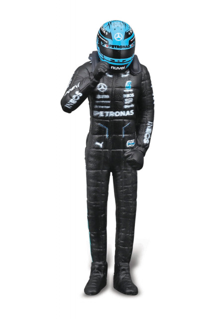 Bburago - RACE F1 s figúrkou jazdca, Mercedes-AMG Petronas W15 (2024), #63 George Russell, 1:24