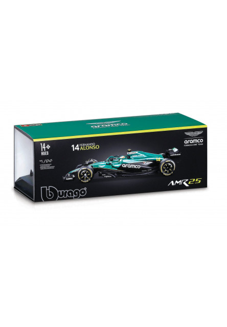 Bburago - RACE F1 v dekoratívnej krabičke, Aston Martin AMR25 (2025), #14 Fernando Alonso, 1:24