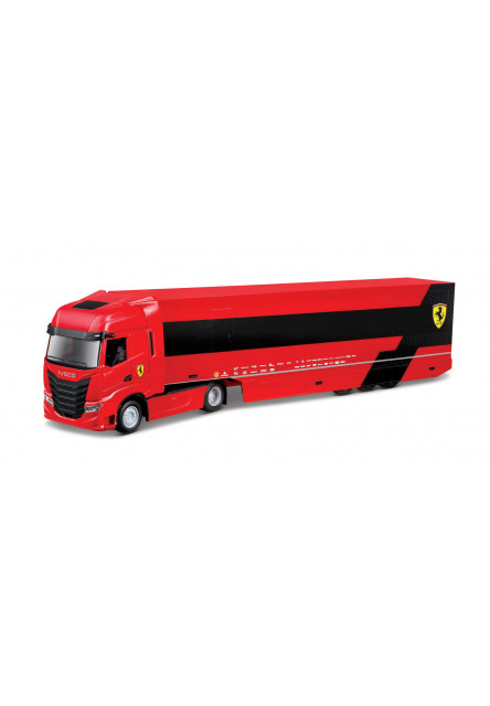 Bburago 1:43 Ferrari F1 + Nákladné auto - Iveco s prívesom + 1 Ferrari 1:43 SF-24 Charles Leclerck