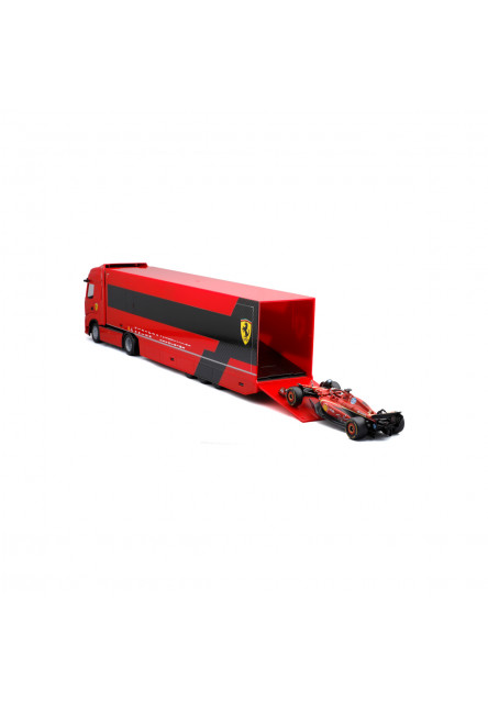 Bburago 1:43 Ferrari F1 + Nákladné auto - Iveco s prívesom + 1 Ferrari 1:43 SF-24 Charles Leclerck