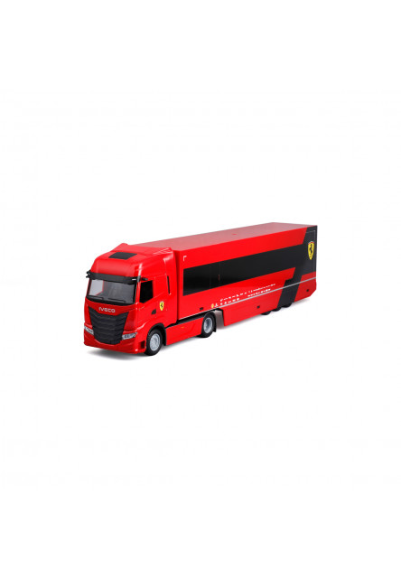 Bburago 1:43 Ferrari F1 + Nákladné auto - Iveco s prívesom + 1 Ferrari 1:43 SF-24 Charles Leclerck