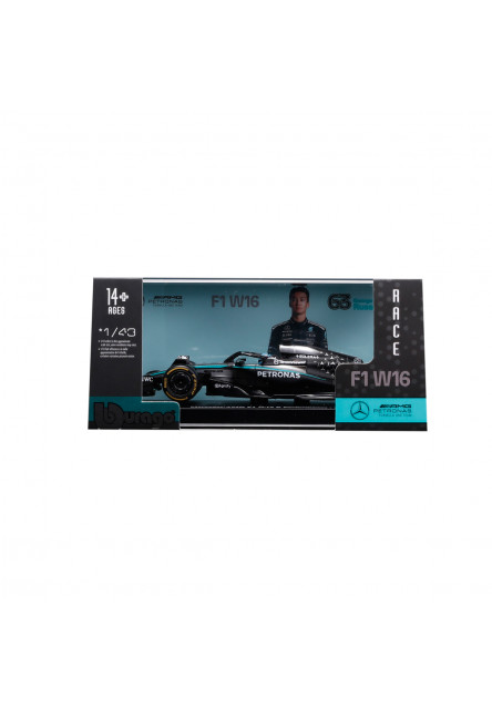 Bburago - RACE F1 v dekoratívnej krabičke, Mercedes-AMG Petronas W16 (2025) #63 George Russell, 1:43