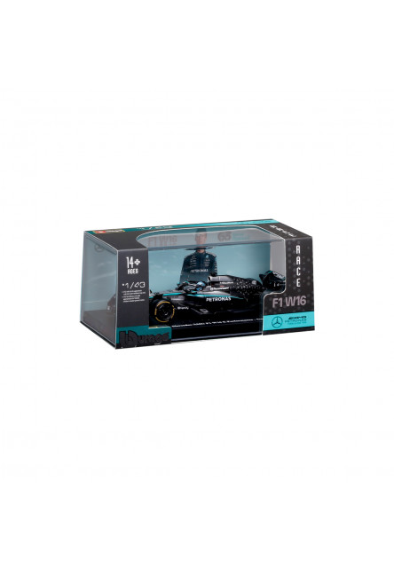 Bburago - RACE F1 v dekoratívnej krabičke, Mercedes-AMG Petronas W16 (2025) #63 George Russell, 1:43
