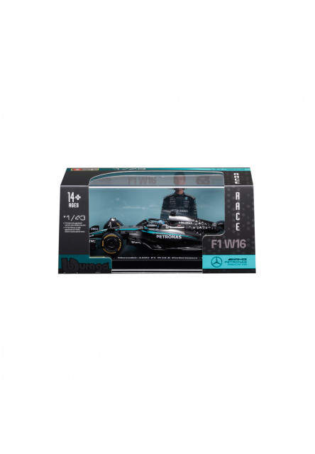 Bburago - RACE F1 v dekoratívnej krabičke, Mercedes-AMG Petronas W16 (2025) #63 George Russell, 1:43