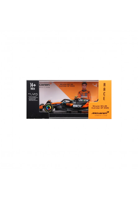Bburago - RACE F1 v dekoratívnej krabičke, McLaren F1 MCL39 (2025) #4 Lando Norris, 1:43