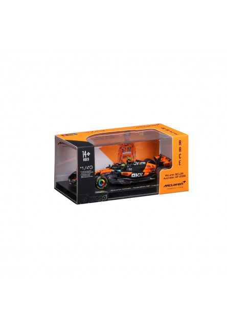 Bburago - RACE F1 v dekoratívnej krabičke, McLaren F1 MCL39 (2025) #4 Lando Norris, 1:43