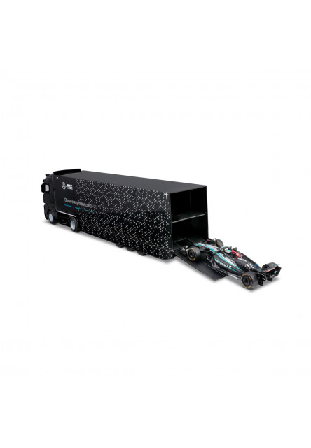 Bburago 1:43 F1 + Semi Truck - Mercedes-AMG Petronas F1 W15 Team Geroge Russell