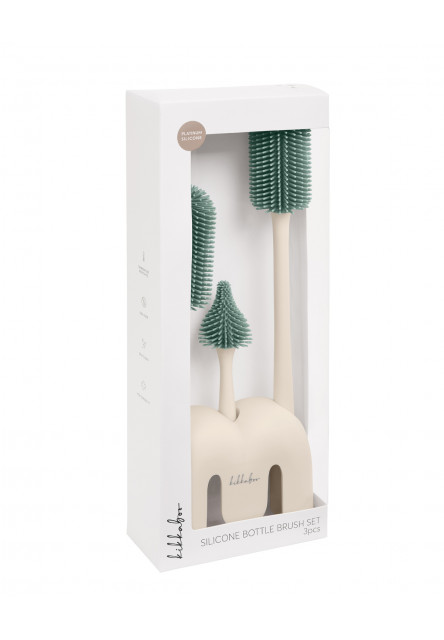 Kartáče na láhve 3 ks se stojanem Platinum Silicone Sage