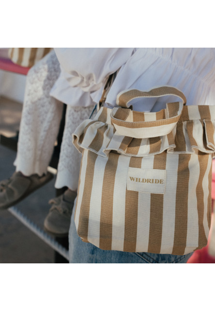 Taška mini cez rameno Beige Stripe
